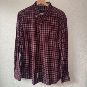 G.H. Bass & Co. Burgundy Plaid Casual Shirt